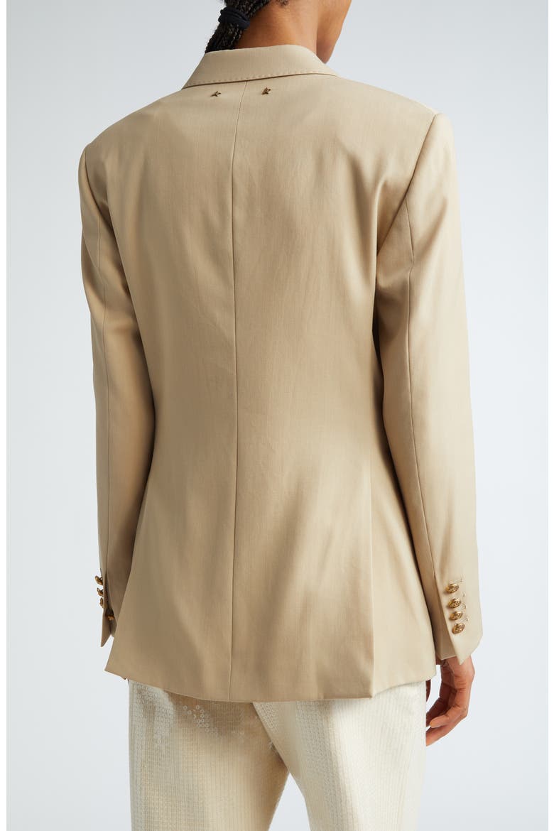 Double Breasted Virgin Wool Blazer, Alternate, color, SAND