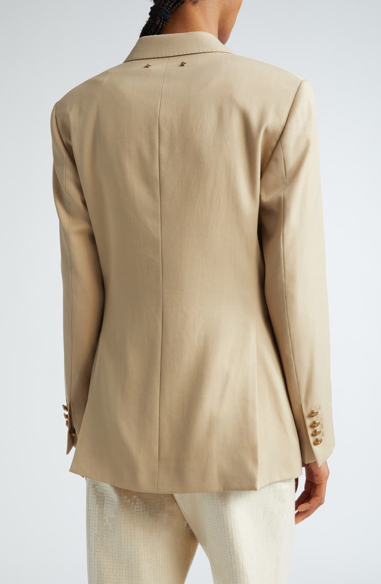 Golden Goose Double Breasted Virgin Wool Blazer, Alternate, color, Sand