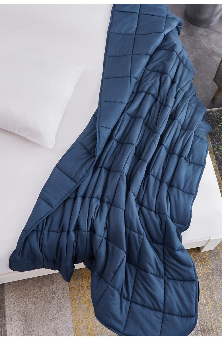 PUR SERENITY 12 lbs Microfiber Weighted Blanket 48x72" - Navy, Alternate, color, 