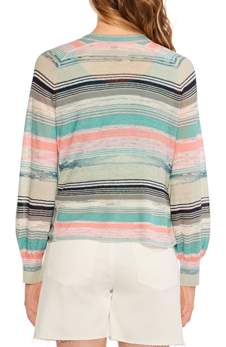 NIC+ZOE Stripe Space Dye Linen Blend Cardigan, Alternate, color, 