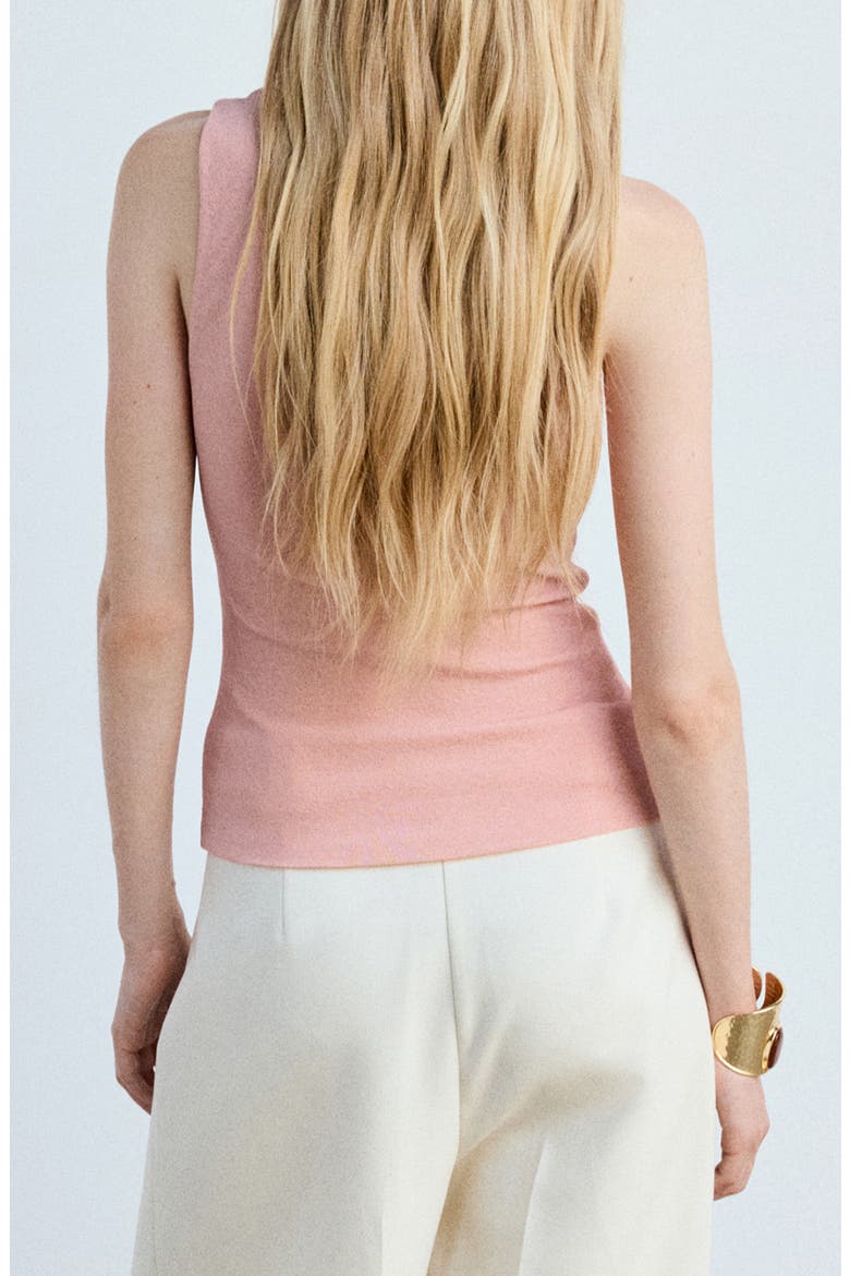 Mock Neck Fitted Fine Knit Top, Alternate, color, PASTEL PINK