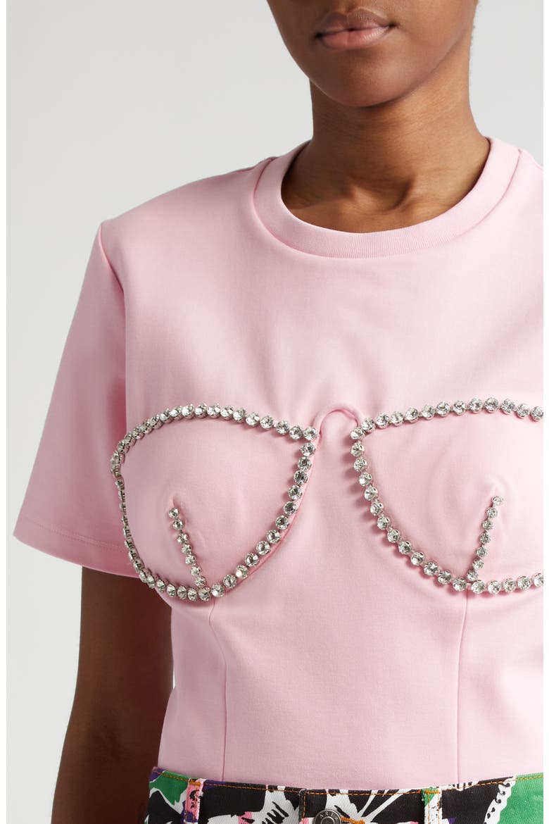 Crystal Bustier Cup T-Shirt, Alternate, color, PALE PINK