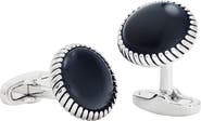 Link Up Round Cufflinks with Texture Border
