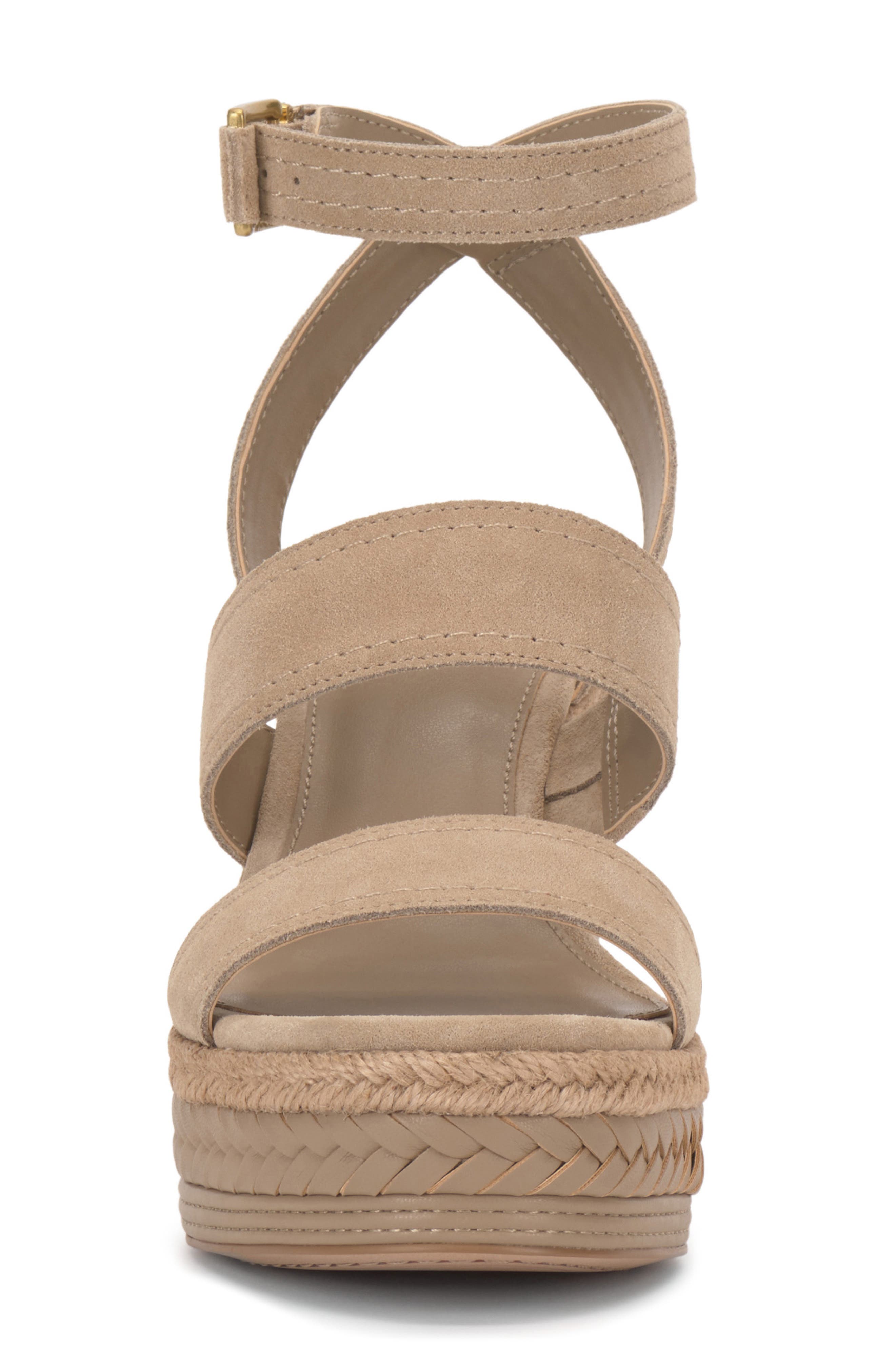 Vince Camuto Esmia Ankle Strap Platform Wedge Sandal, Alternate, color, Tortilla