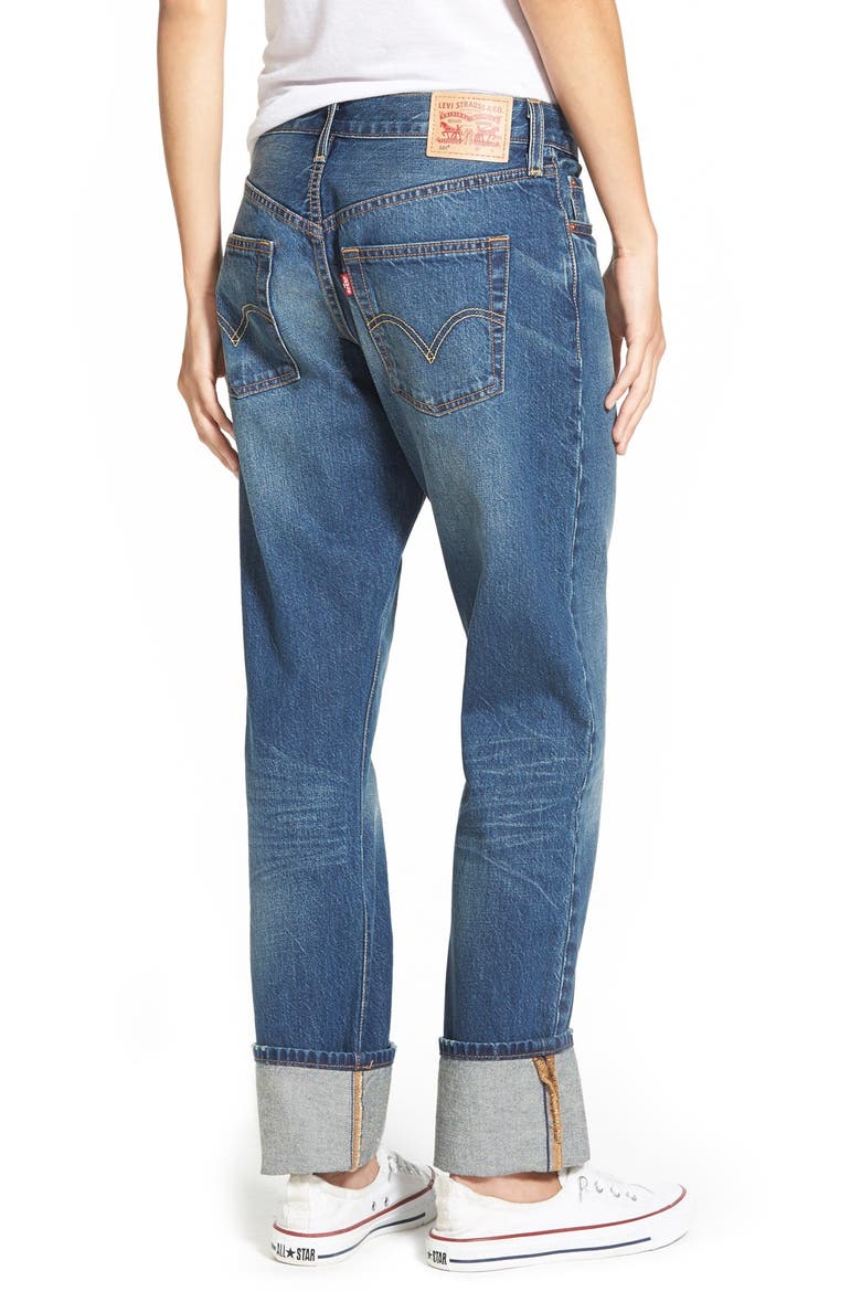 Levi's® 501 'Super Cuff' Boyfriend Jeans, Alternate, color, PORT SIDE