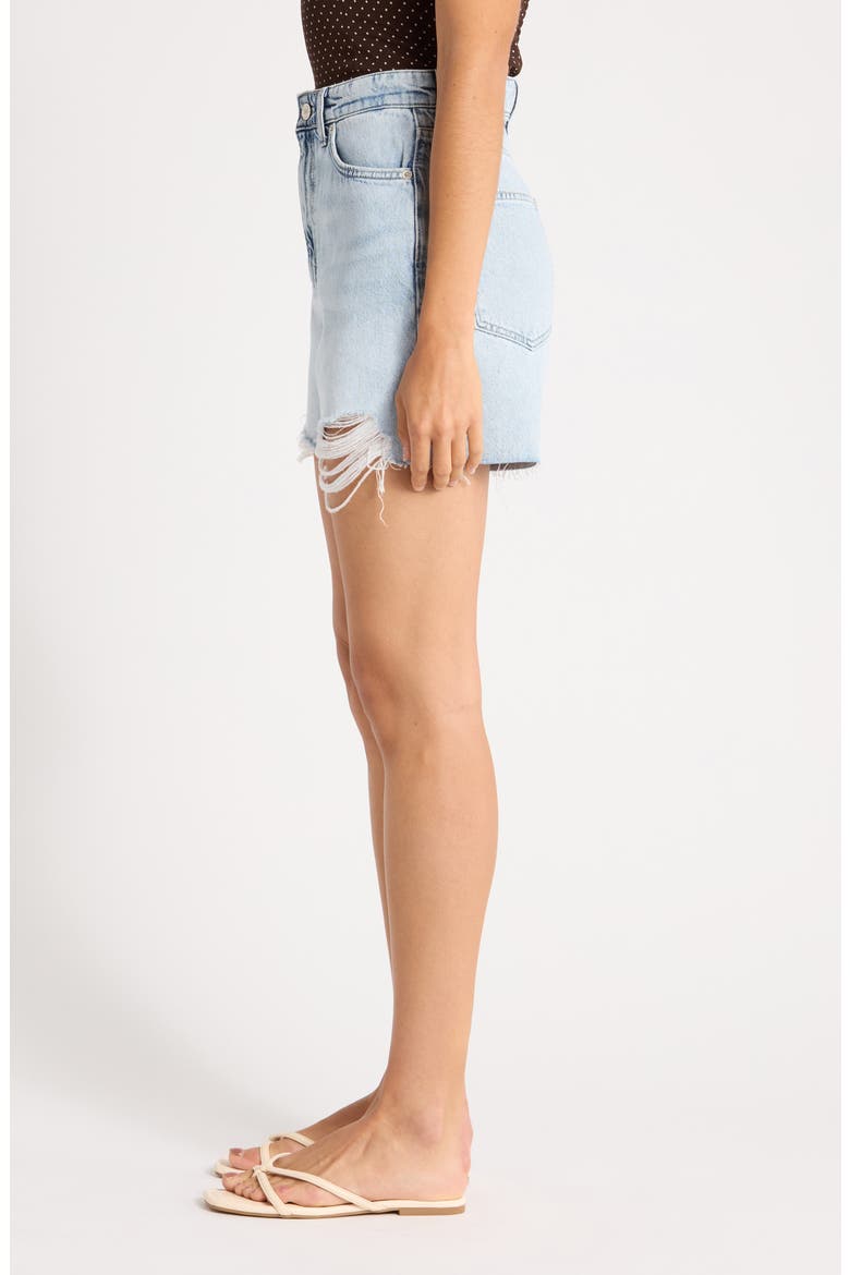 Saige High Waist Raw Hem Denim Cutoff Shorts, Alternate, color, DORY