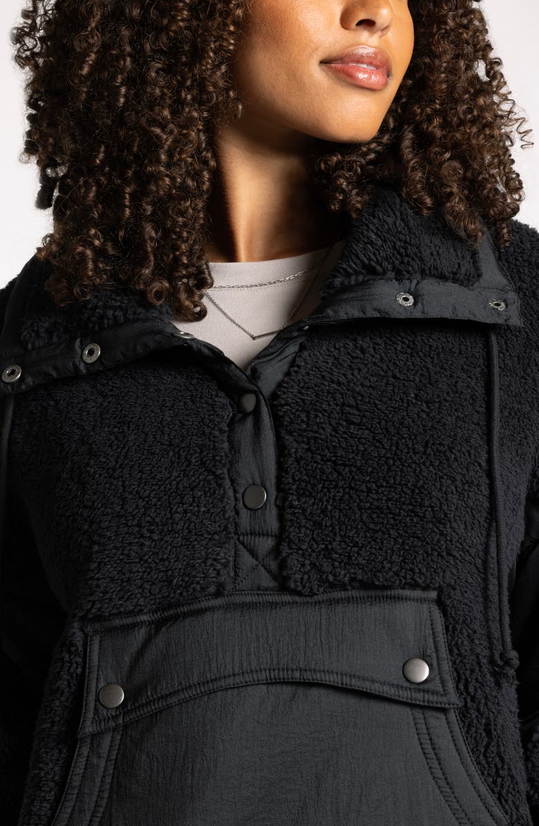 Thread & Supply Aurora Mixed Media Anorak, Alternate, color, Black