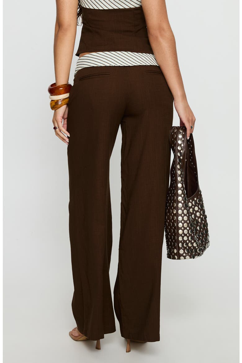 Past Life Foldover Waist Wide Leg Pants, Alternate, color, BROWN / STRIPE