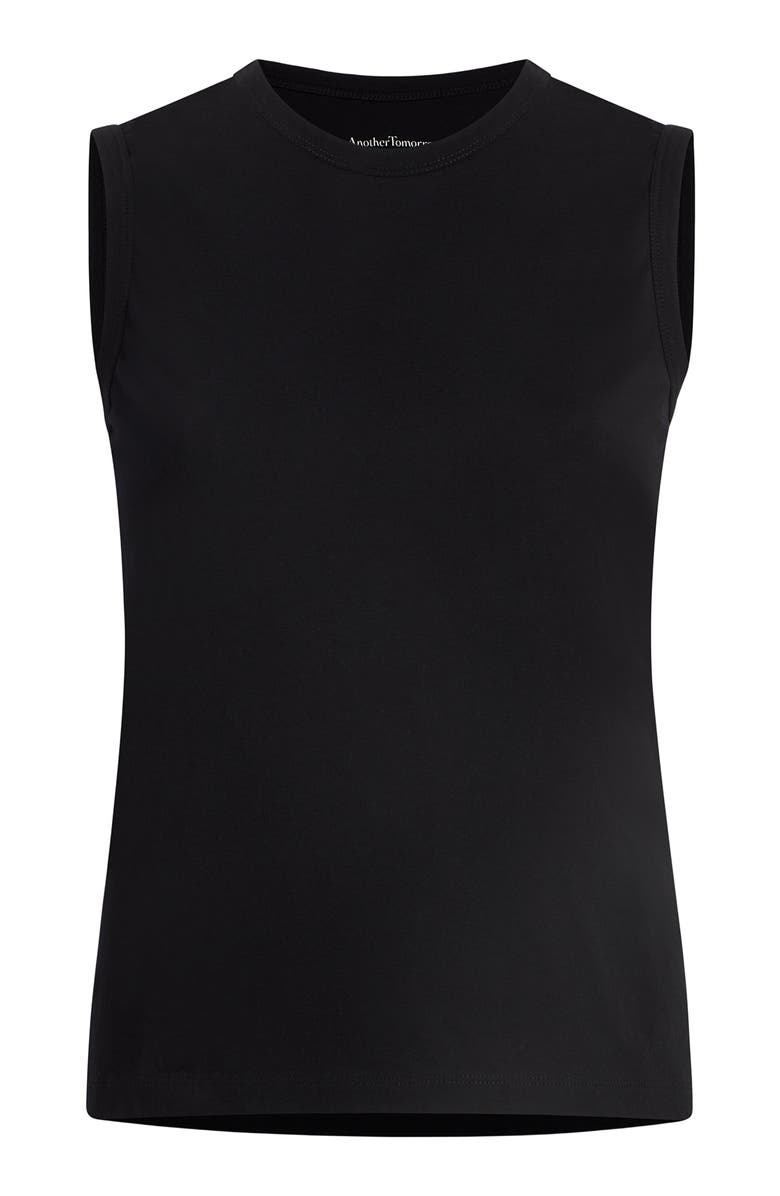 Another Tomorrow SLEEVELESS TEE, Alternate, color, Black