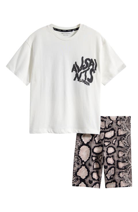 Kids' Orlando Graphic T-Shirt & Snake Print Bike Shorts Set (Little Kid & Big Kid)