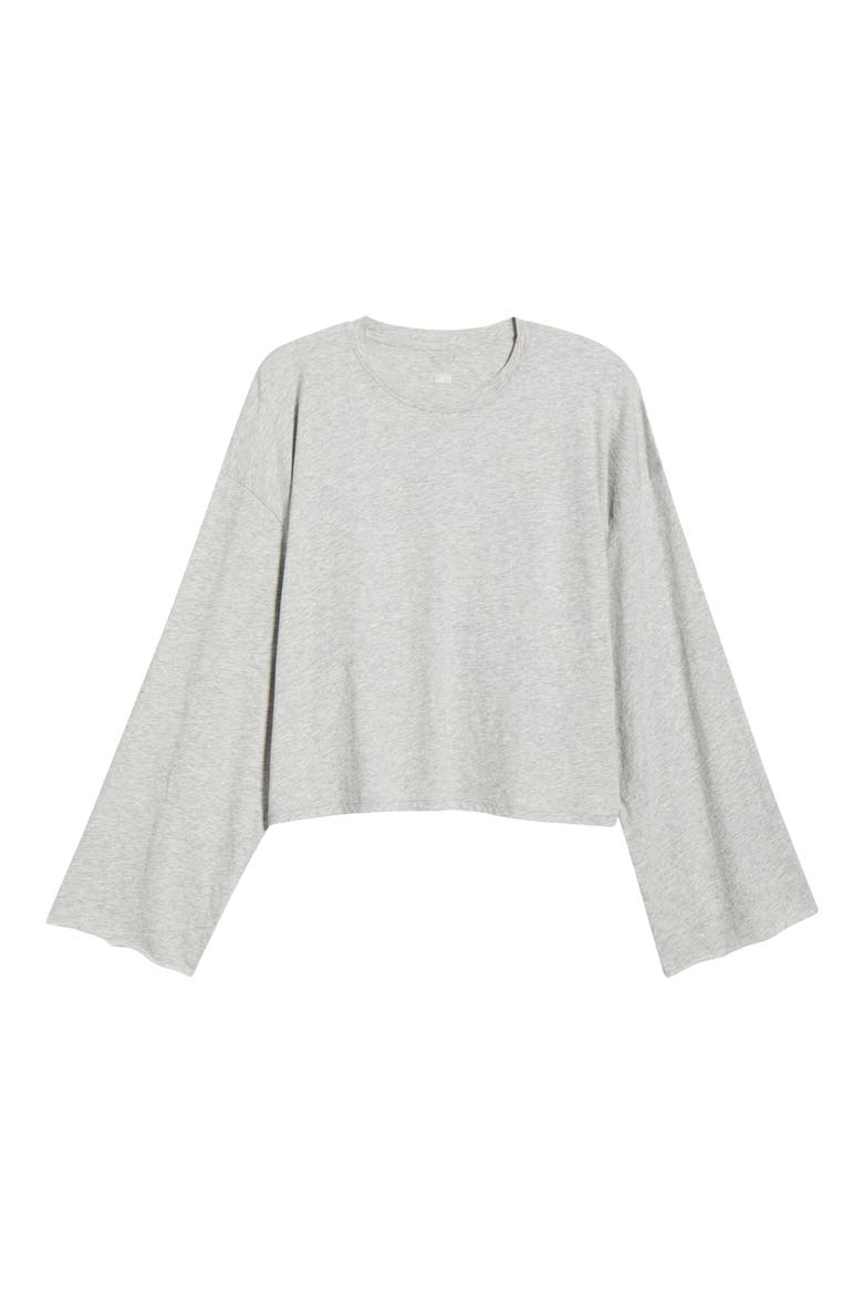 Organic Pima Cotton Long Sleeve Lounge T-Shirt, Alternate, color, STORM GREY HEATHER