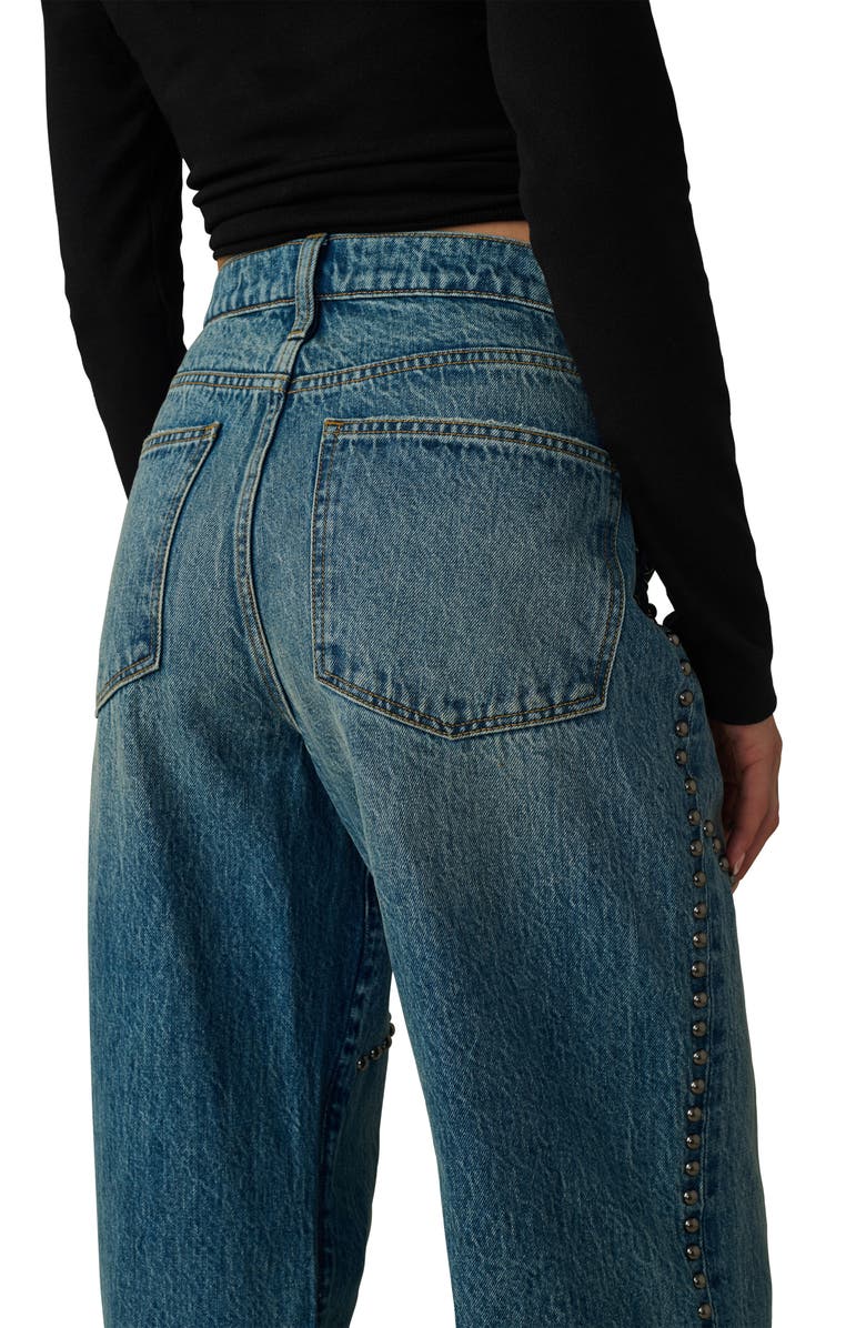 Joe's Jeans The Harlowe Studded High Waist Wide Leg Jeans, Alternate, color, Mellow