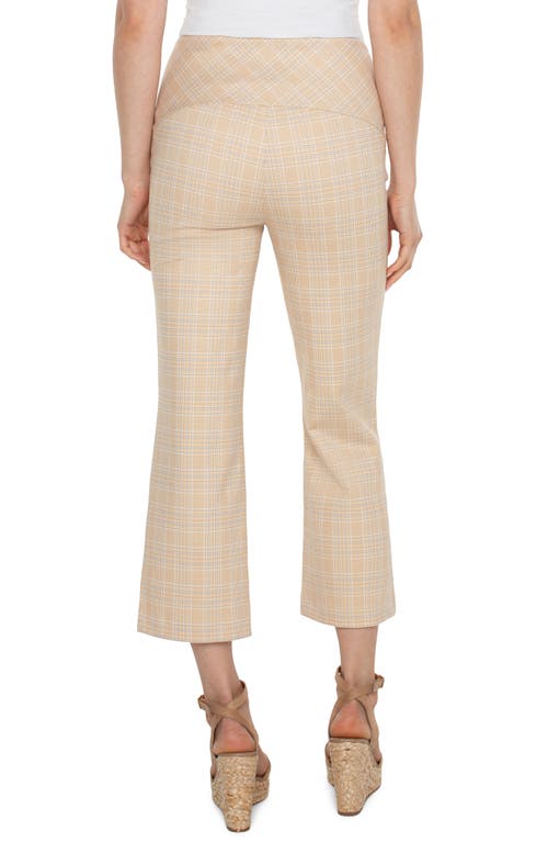 Liverpool Stella Plaid Crop Flare Ponte Pants In Neutral