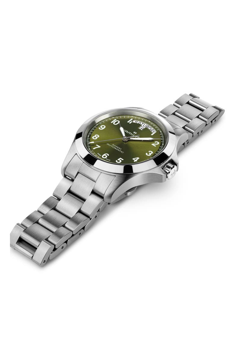 Hamilton Khaki Field Automatic Bracelet Watch, Alternate, color, Green