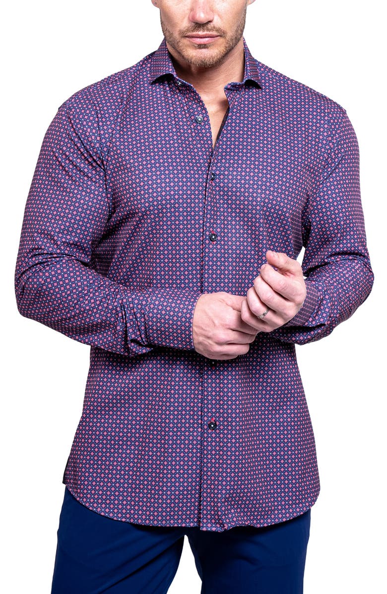 Maceoo Einstein Resistance Contemporary Fit Stretch Button-Up Shirt, Main, color, 