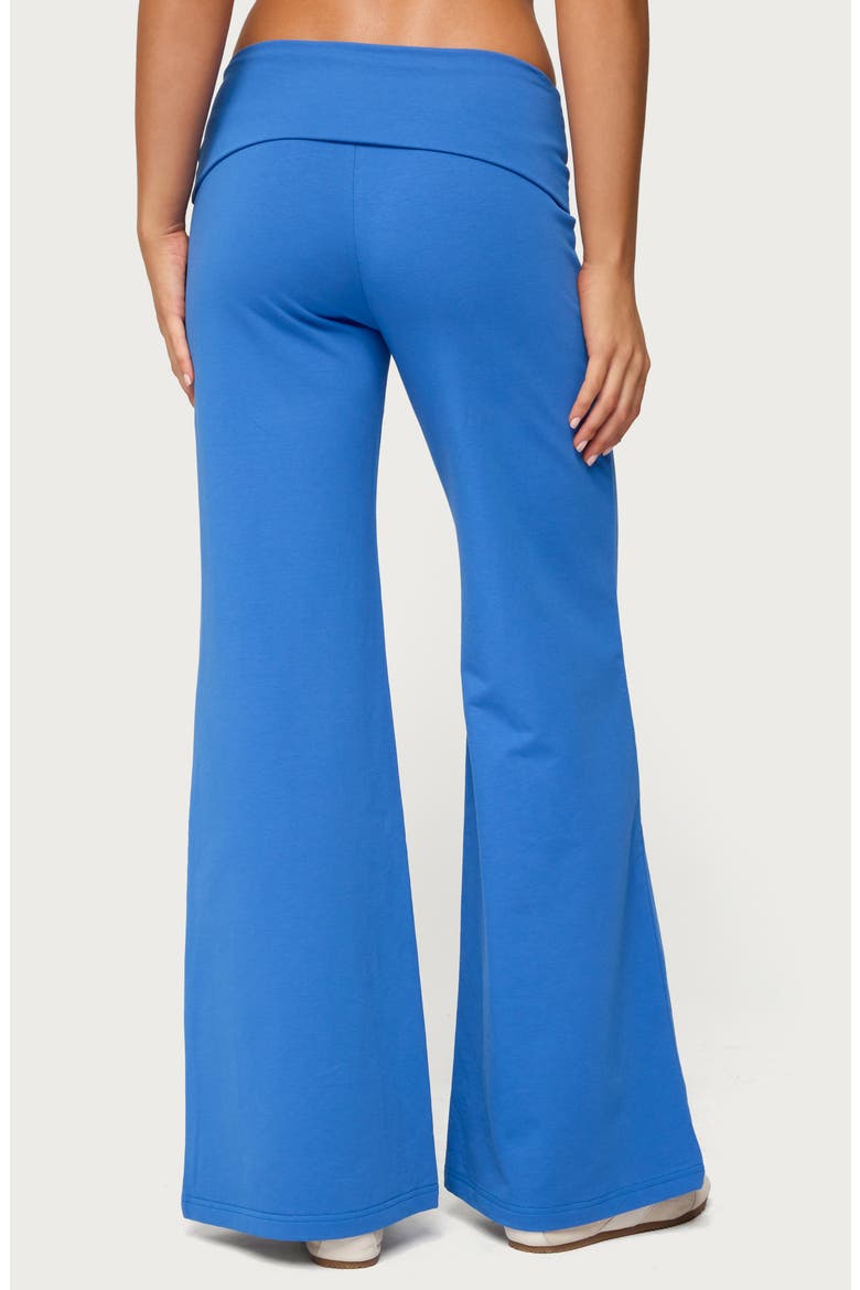 Wide Leg Foldover Pants, Alternate, color, BLUE