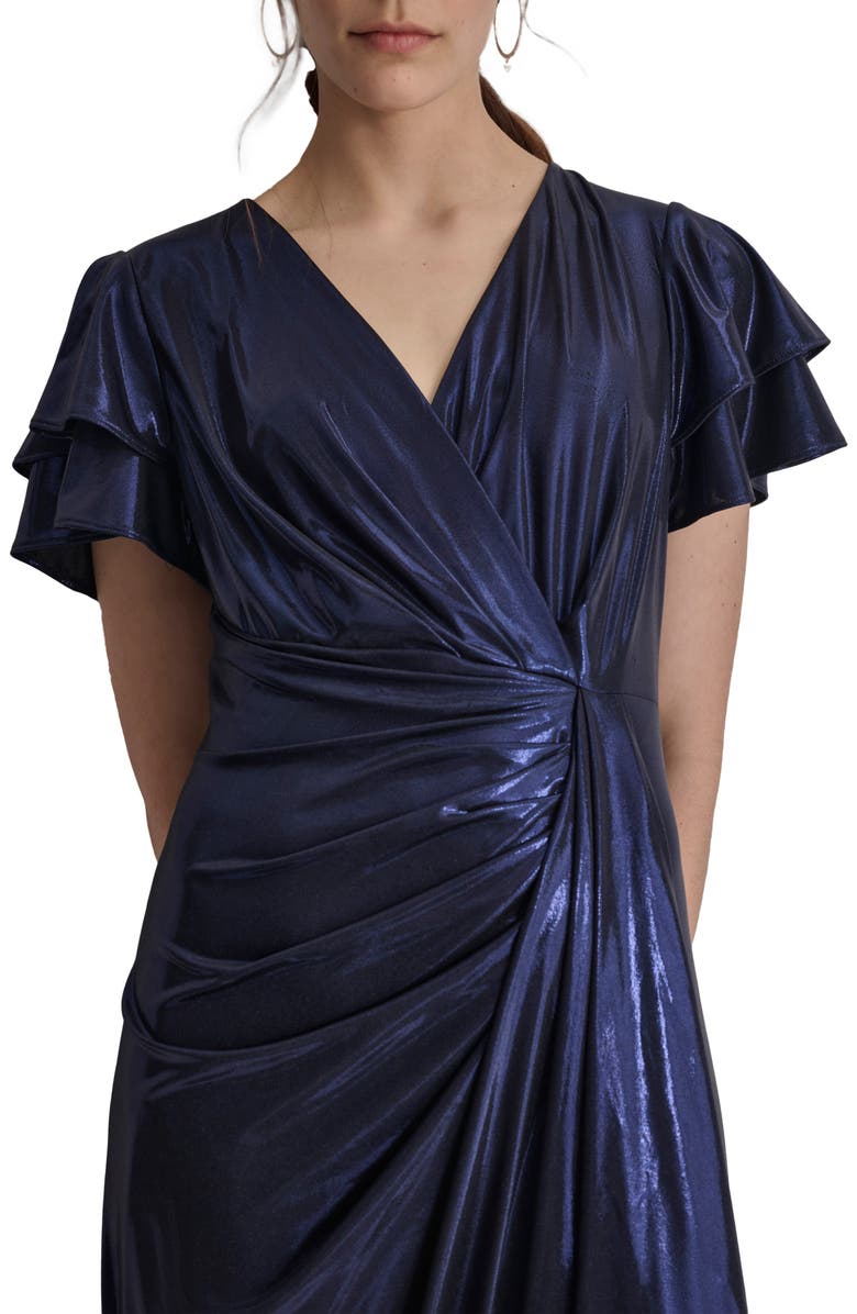 DKNY Faux Wrap Maxi Dress, Alternate, color, Spring Navy