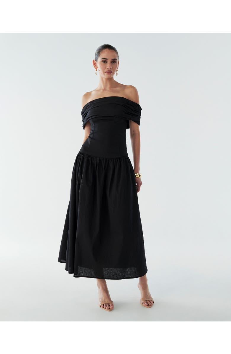 BWLDR Steph Midi Dress, Alternate, color, Black