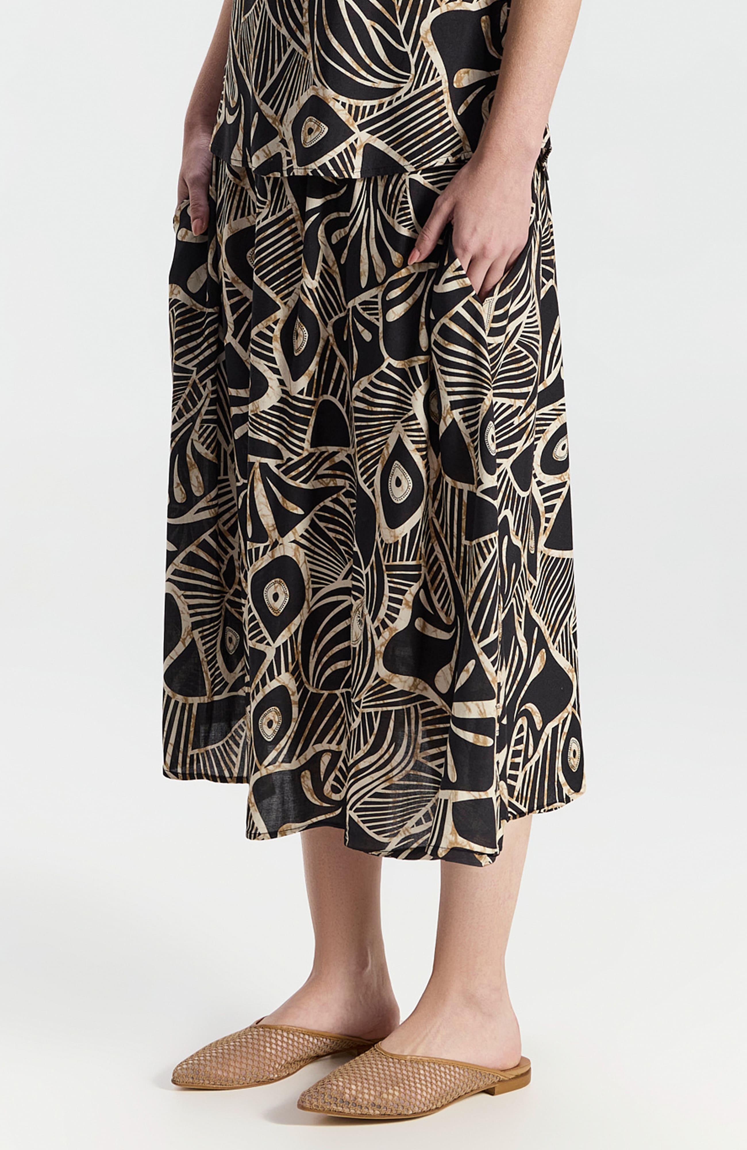 Ronen Chen Varda Graphic A-line Midi Skirt (Women) | Nordstrom