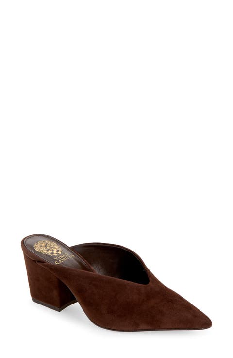 Lesleey Leather Pointed Toe Mule