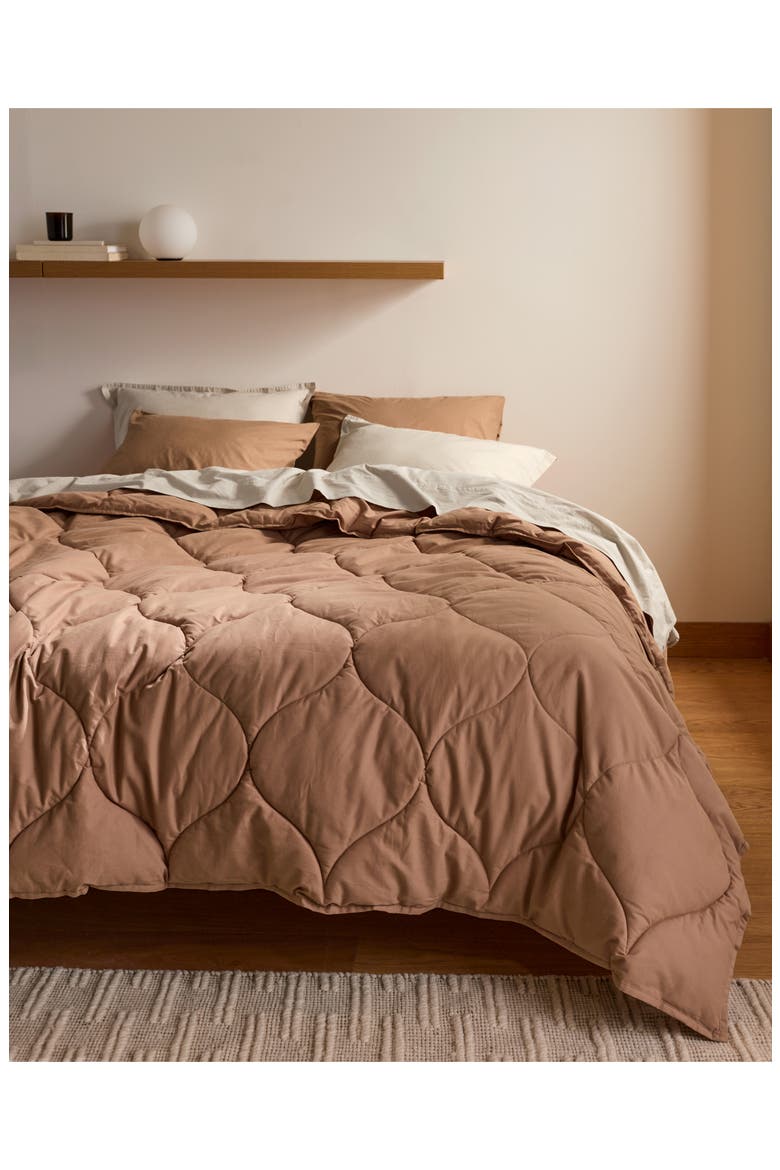 Cotton Drift Comforter, Alternate, color, ADOBE