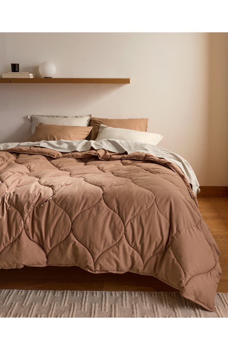 Parachute Cotton Drift Comforter, Alternate, color, Adobe