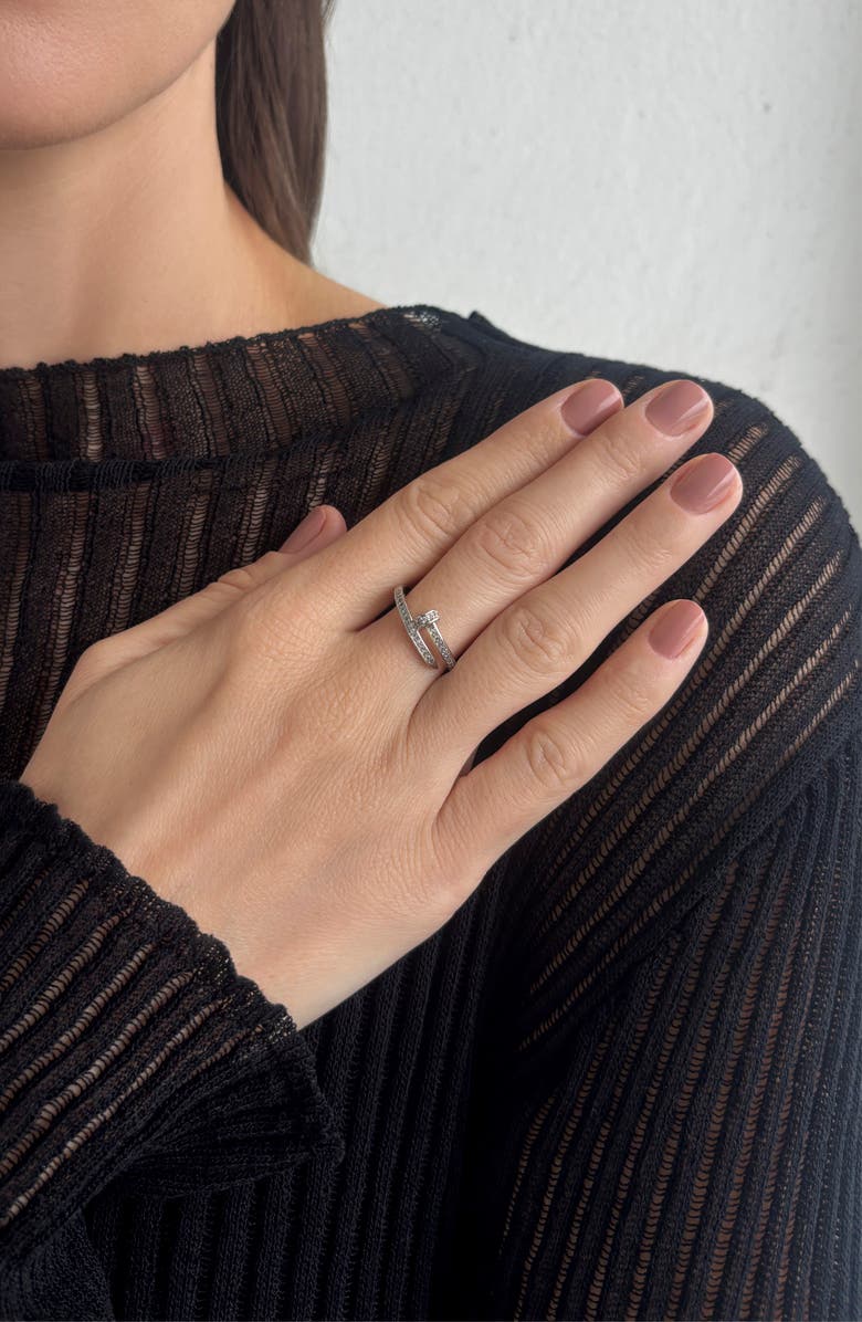 Adornia Cubic Zirconia Nail Bypass Ring, Alternate, color, 