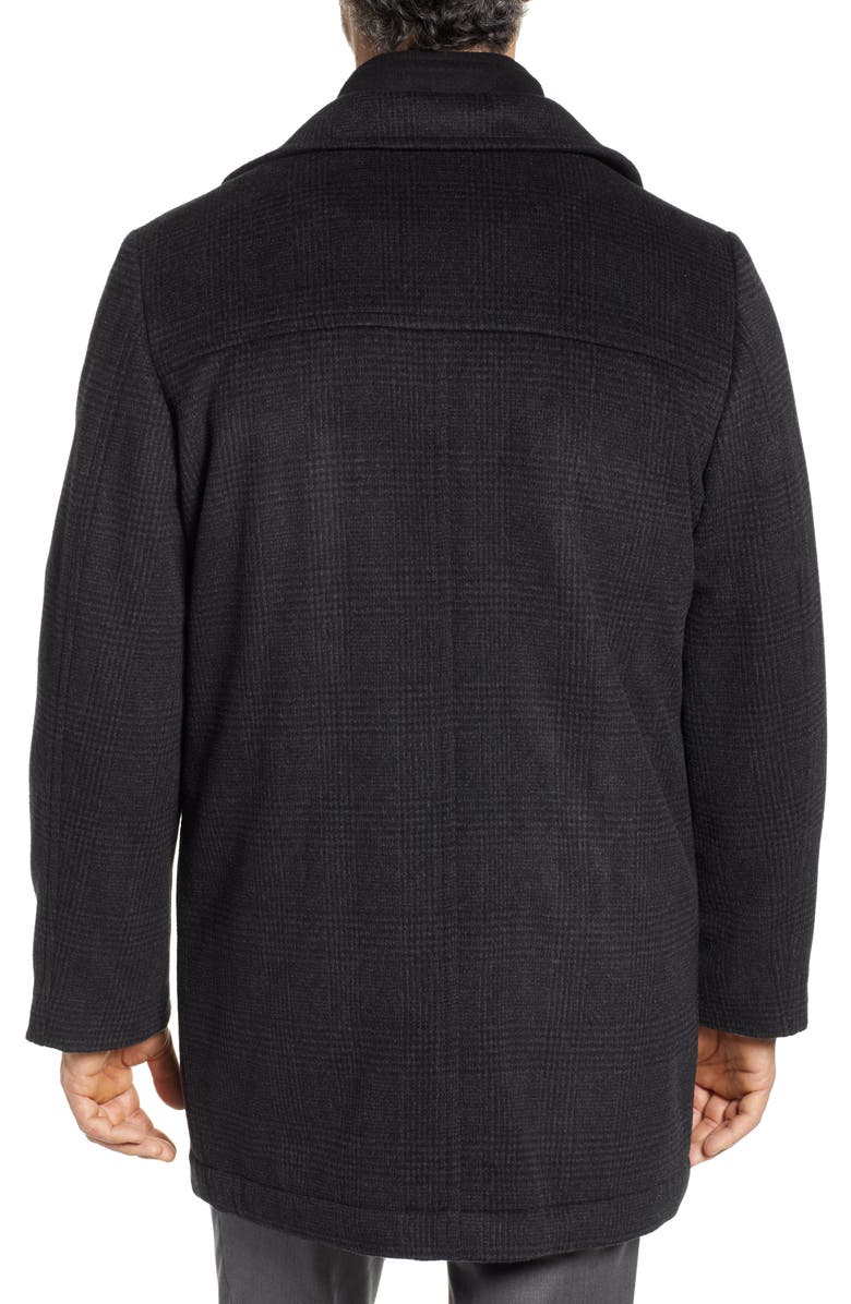 Hart Schaffner Marx MacBeth Wool Blend Car Coat with Bib, Alternate, color, Charcoal Plaid