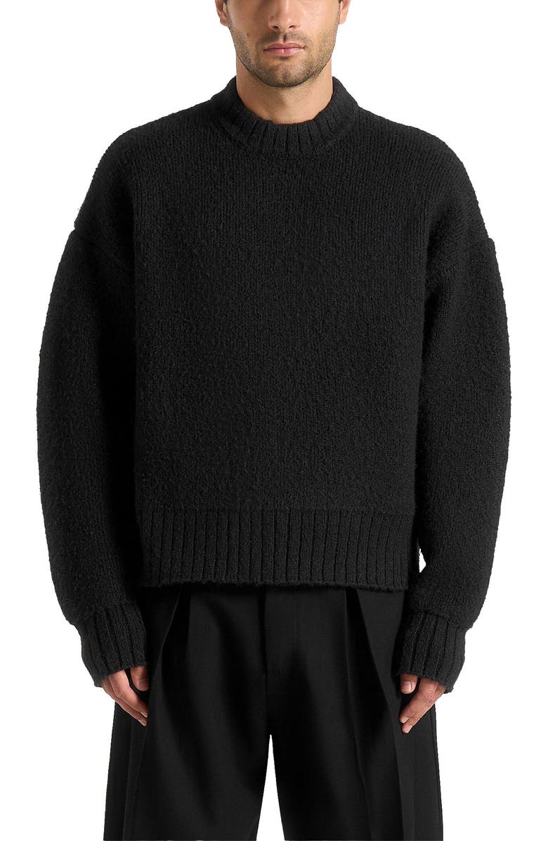 Manière De Voir Brushed Wool Knit Jumper, Alternate, color, Black