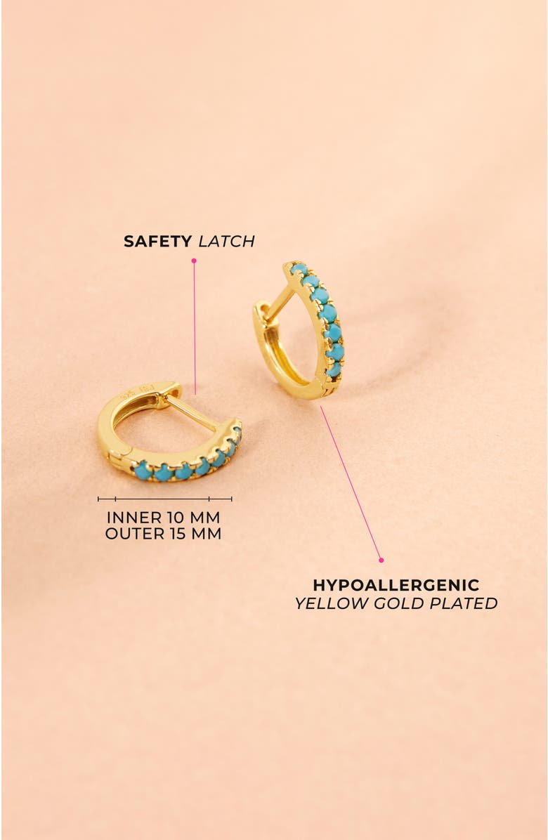 In Season Jewelry Small Multi Turquoise Huggie Plated Earrings, Alternate, color, Aqua Blue