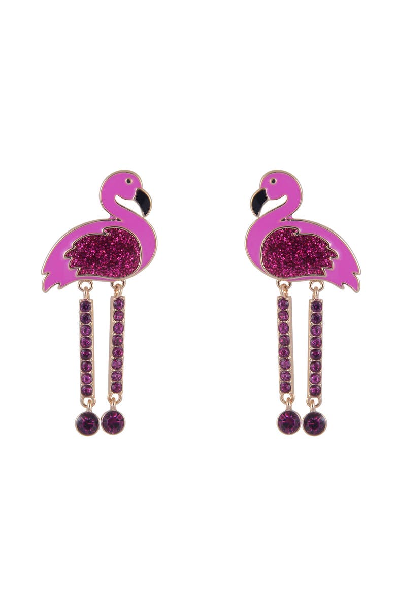 Pink Flamingo Earrings, Alternate, color, Pink