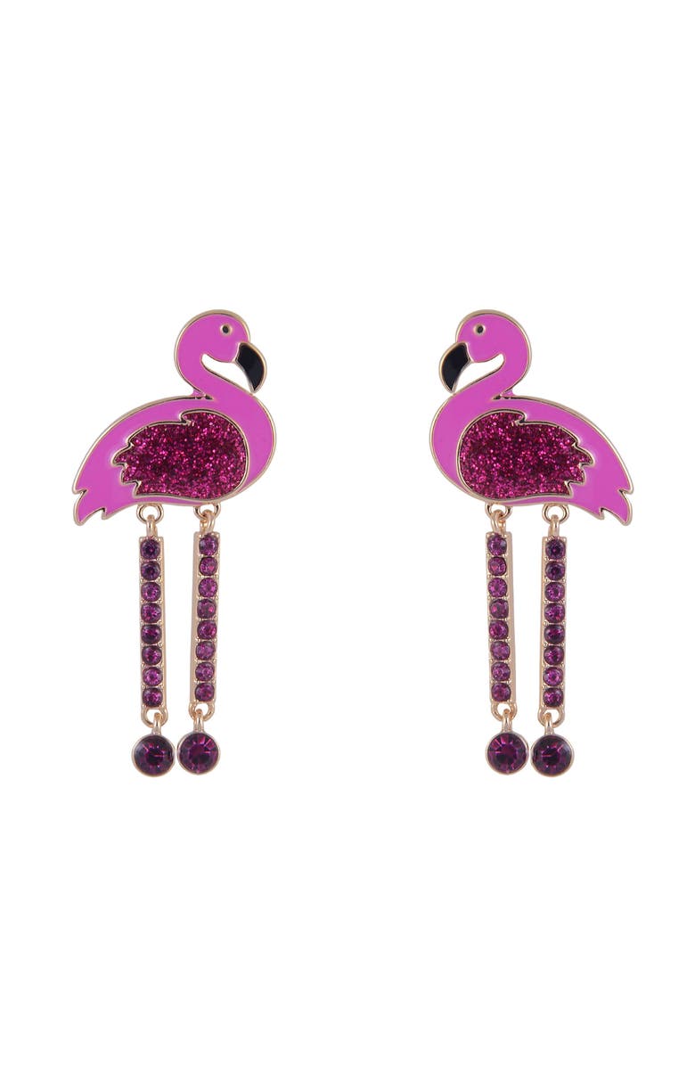 Hallmark Pink Flamingo Earrings, Alternate, color, Pink