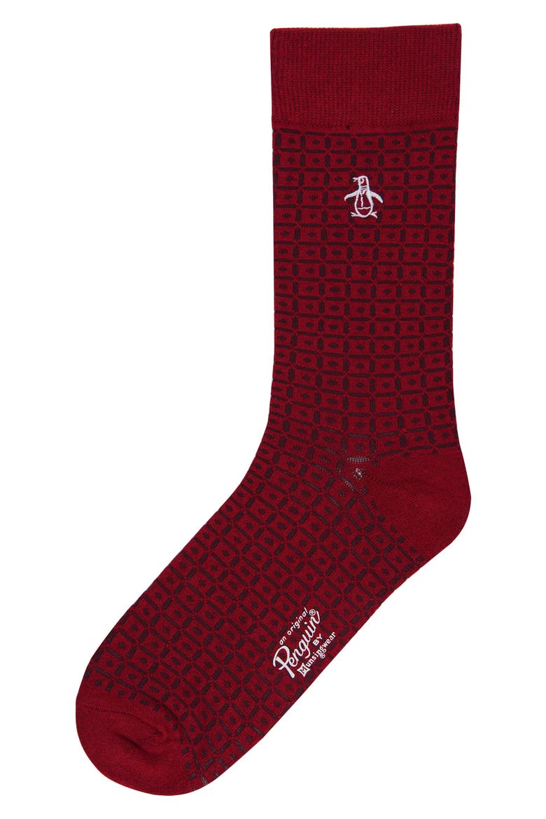 Matteo Dot Dress Socks, Main, color, RED