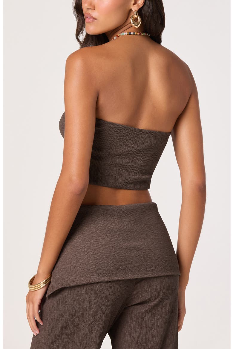 Anoka Smocked Strapless Crop Top, Alternate, color, TRUFFLE