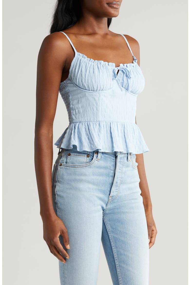 Peplum Bustier Camisole, Alternate, color, BLUE