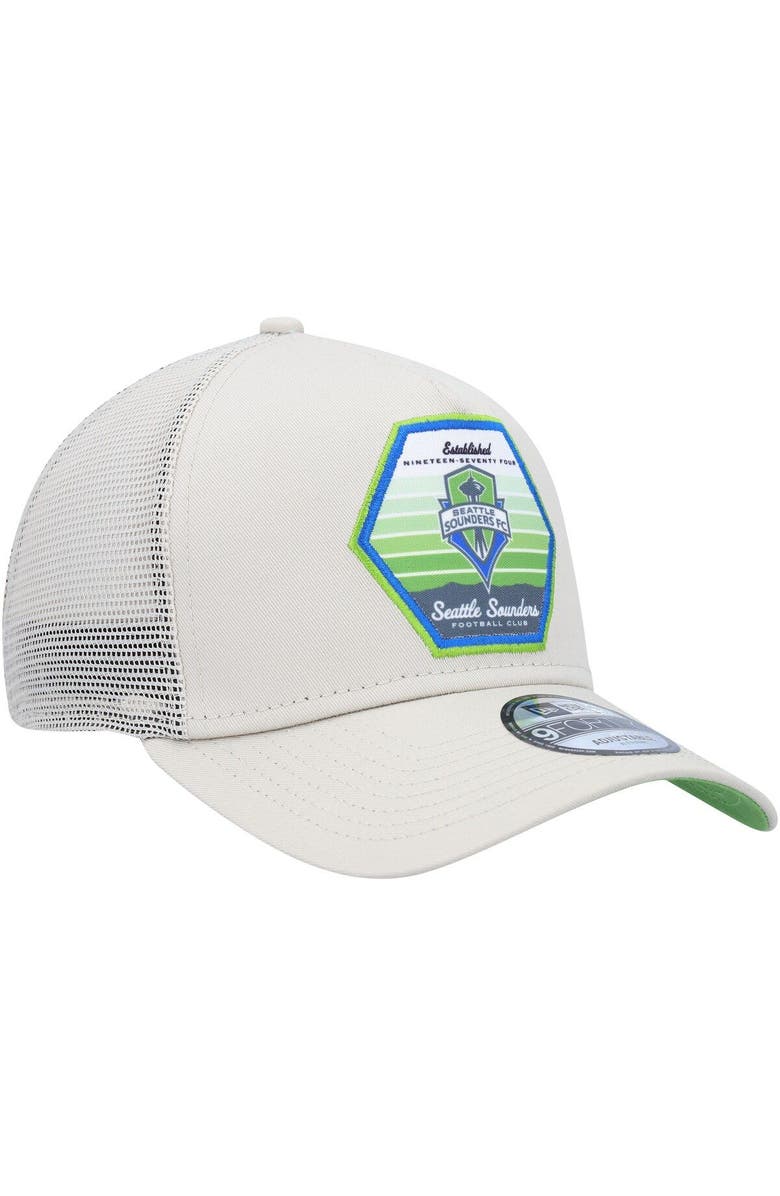 New Era Men's New Era  Green Seattle Sounders FC Established Patch 9FORTY A-Frame Trucker Adjustable Hat, Alternate, color, 