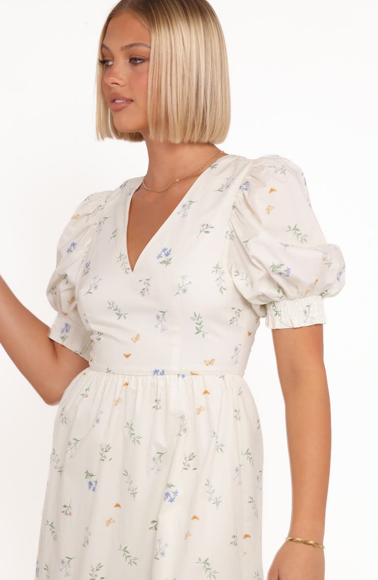 Petal & Pup Steele Puff Sleeve Cotton Midi Dress, Alternate, color, 