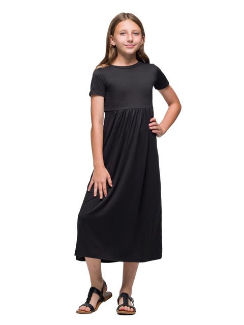 Short Sleeve Pleated Midi Dress