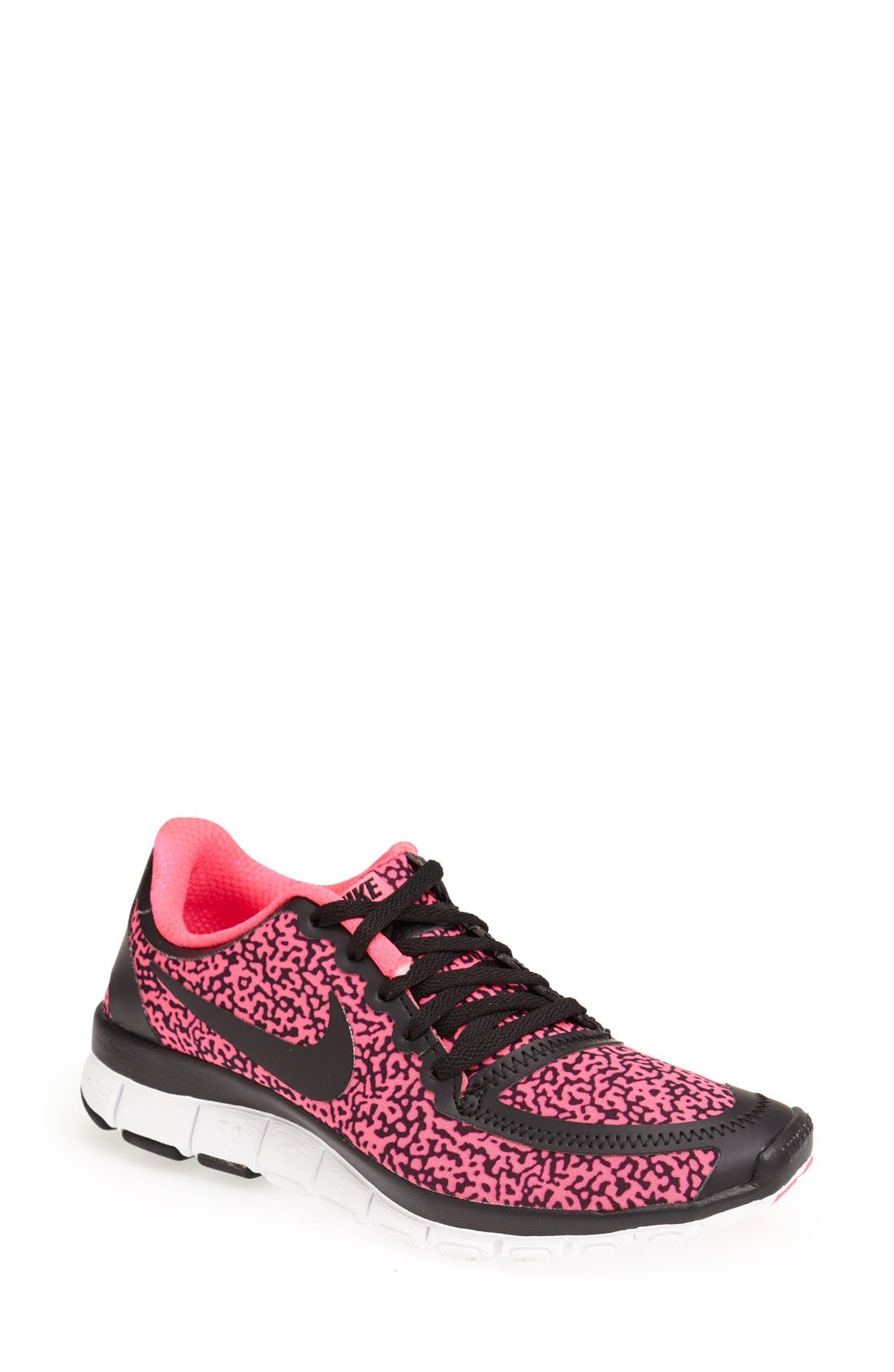 'Free 5.0 V4' Running Shoe, Main, color, BLACK/ BLACK/ HYPER PINK