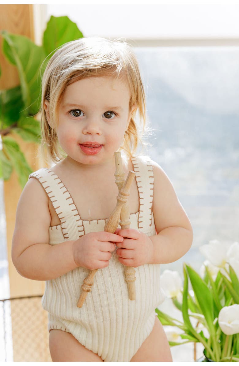 Ely's & Co. Looms Stitch Collection - Whip Knit Romper, Alternate, color, Natural