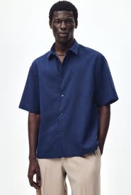 H&M Relaxed Fit Short-sleeved Linen-blend Shirt