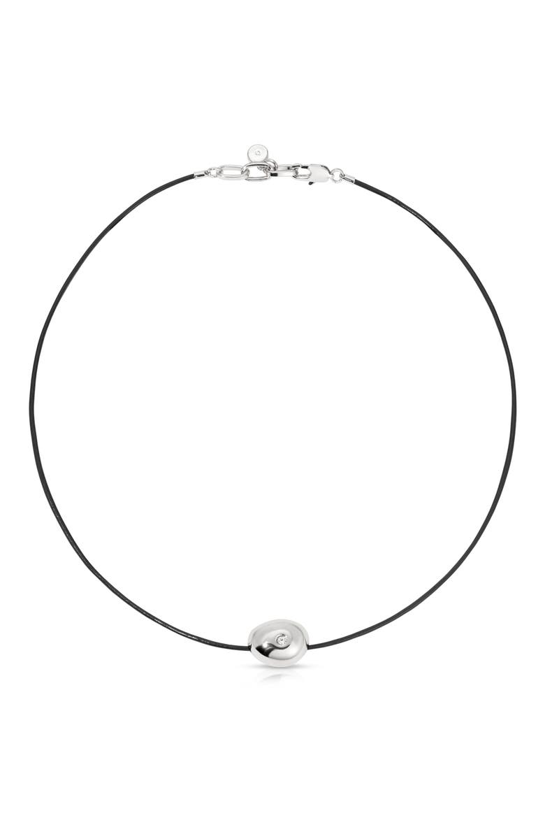 Polished Pebble Pendant Necklace, Alternate, color, RHODIUM