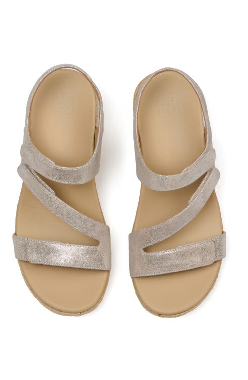 Abeo Riviera Adjustable Sandal In Taupe Metallic - Regular