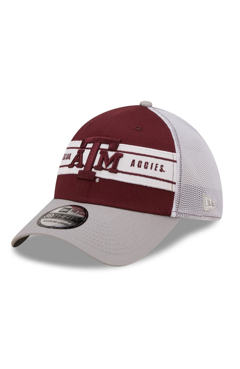 New Era Men's New Era Maroon/Gray Texas A&M Aggies Banded 39THIRTY Flex Hat, Main, color, 