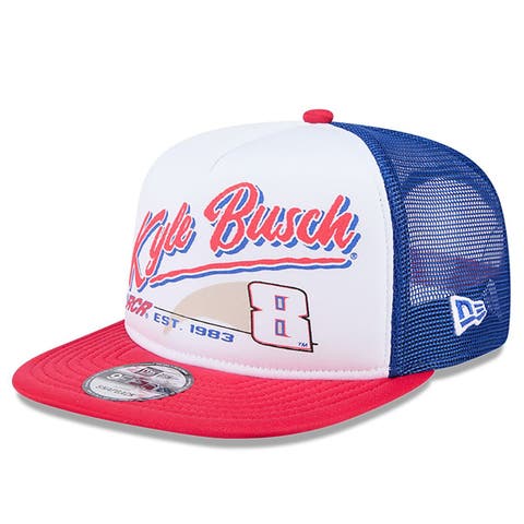 Men's New Era Black Kyle Busch  9FIFTY A-Frame Retro Script Snapback Hat