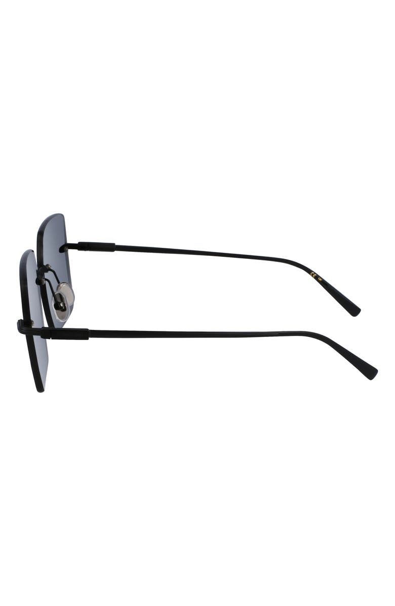 FERRAGAMO Prisma 60mm Rectangular Sunglasses, Alternate, color, Matte Black