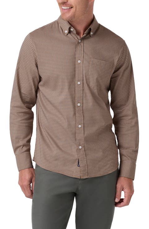 Kennedy Trim Fit Grid Button-Down Shirt
