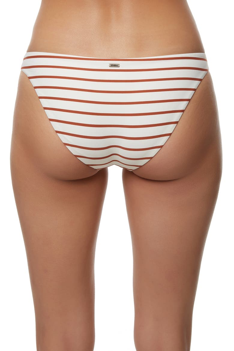 Karmen Stripe Bikini Bottoms, Alternate, color, COCONUT SHELL