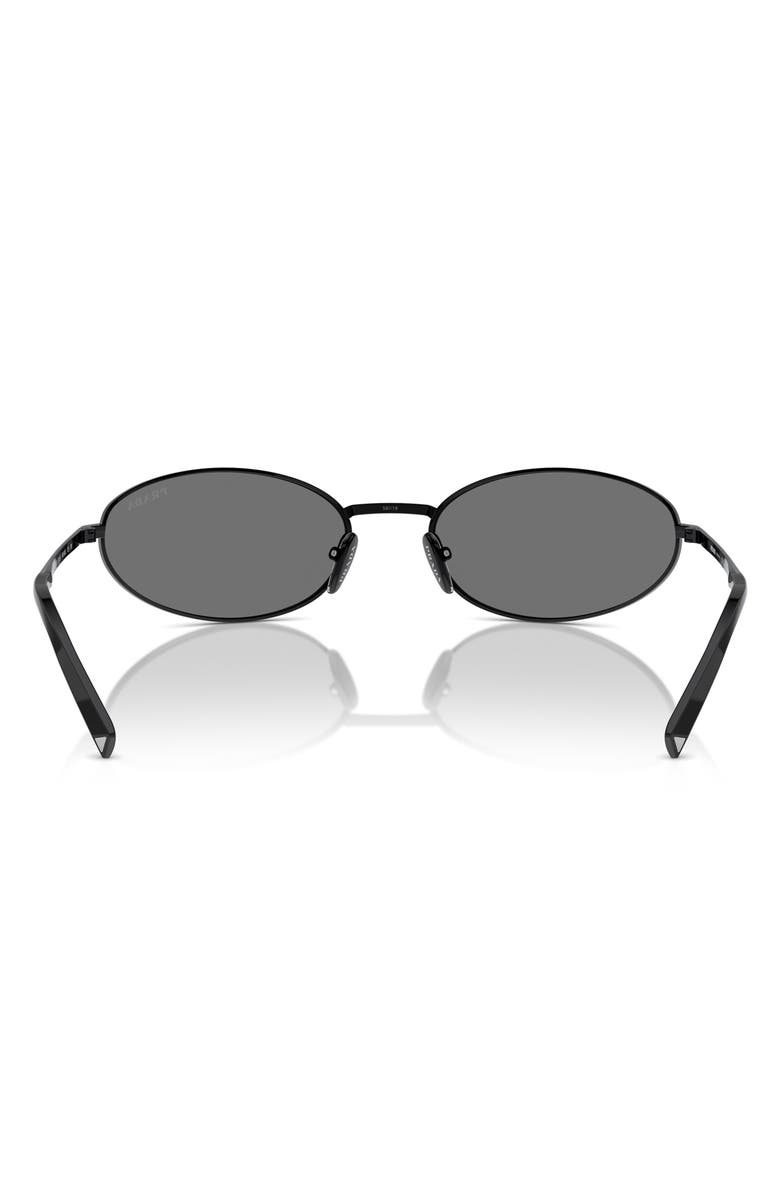 Prada 59mm Oval Sunglasses, Alternate, color, Black