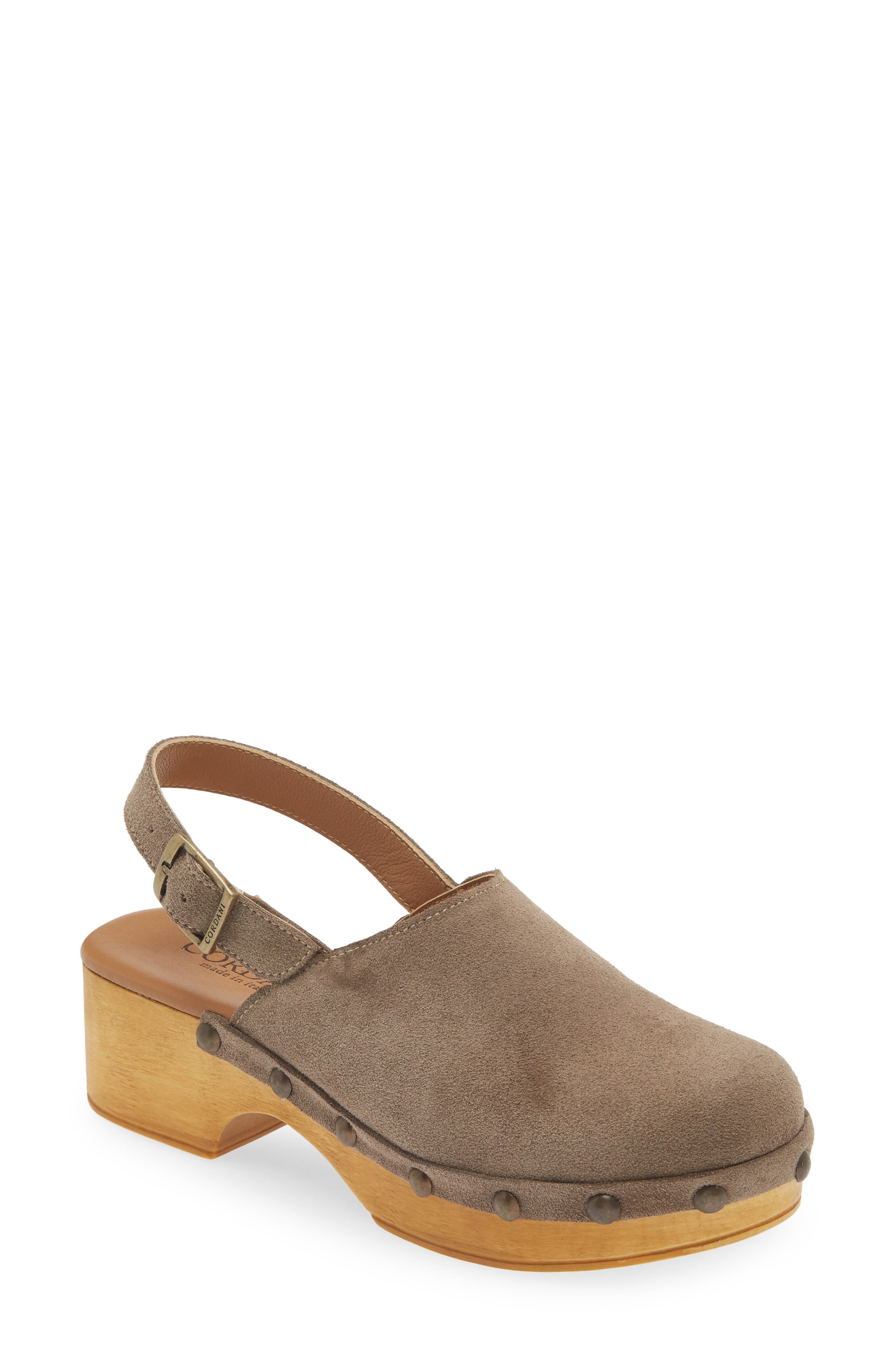 Cordani Wilkes Platform Clog, Main, color, Fango Suede